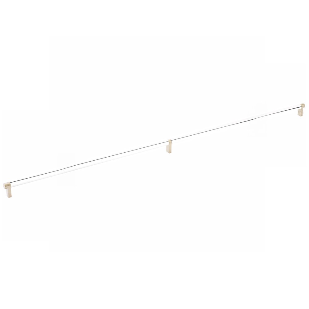 36" Centers Rectangular Stem in Satin Brass And Smooth Bar in Polished Chrome