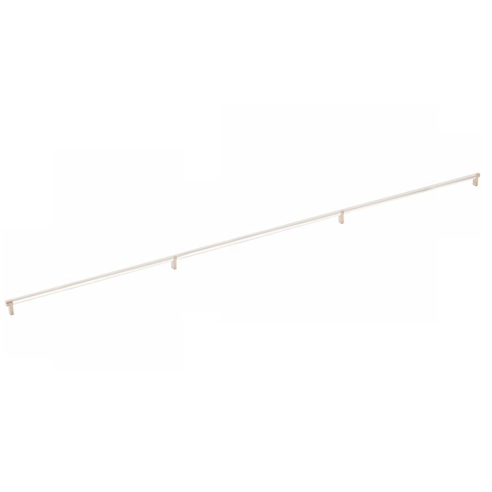54" Centers Rectangular Stem in Satin Copper And Smooth Bar in Satin Nickel