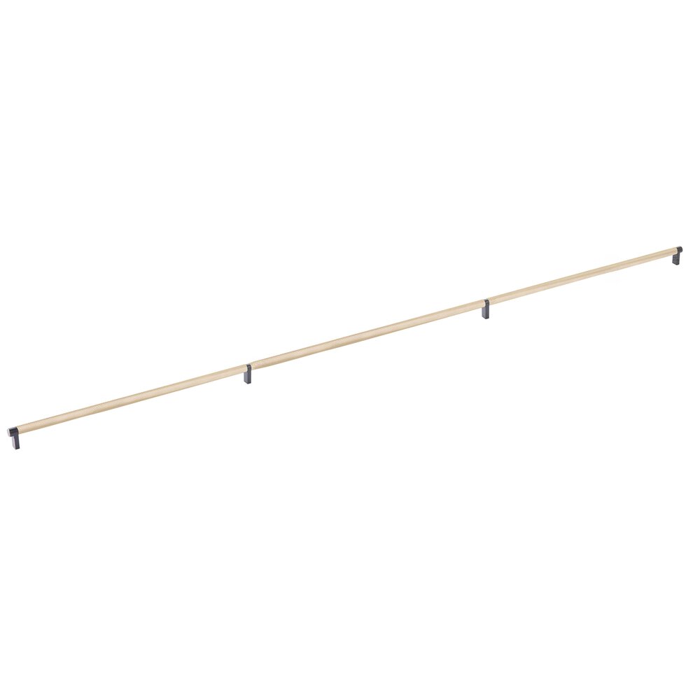54" Centers Rectangular Stem in Oil Rubbed Bronze And Knurled Bar in Satin Brass