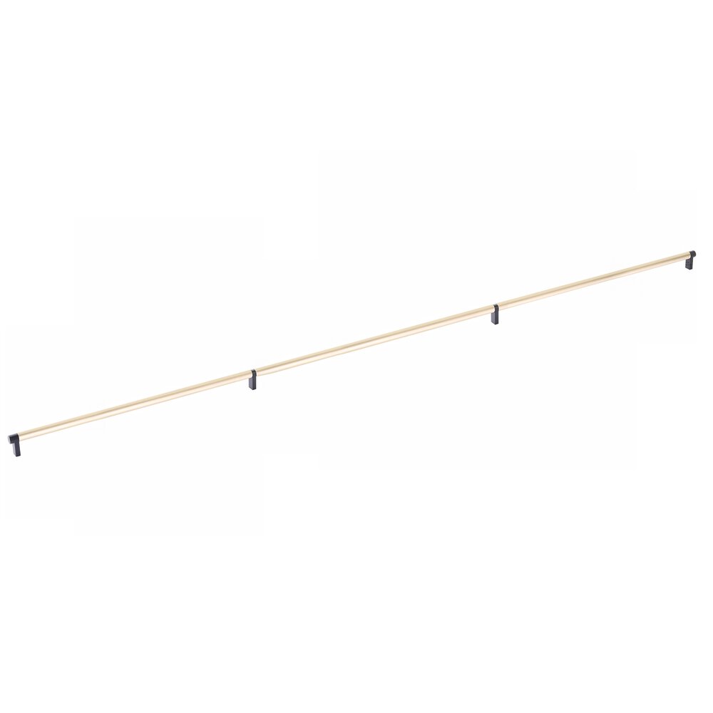 54" Centers Rectangular Stem in Flat Black And Smooth Bar in Satin Brass