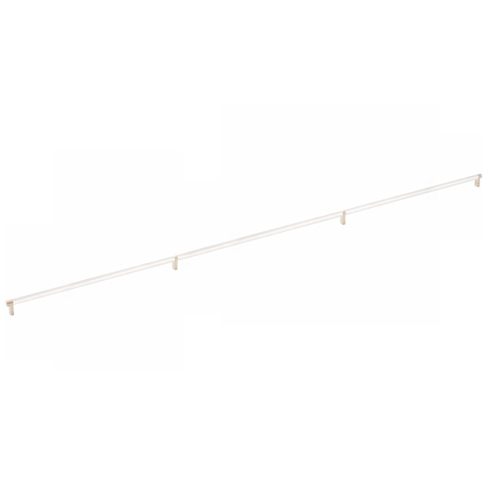 54" Centers Rectangular Stem in Satin Brass And Knurled Bar in Polished Nickel