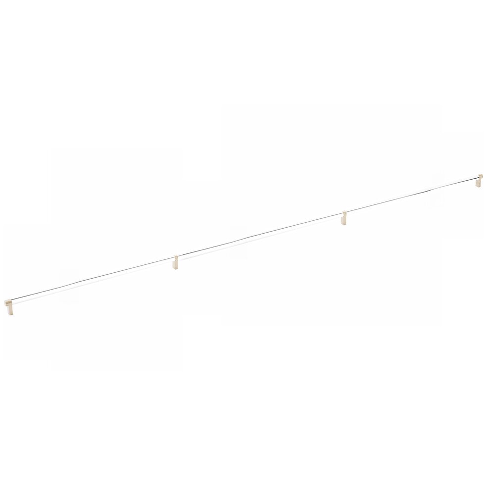 54" Centers Rectangular Stem in Satin Brass And Smooth Bar in Polished Chrome