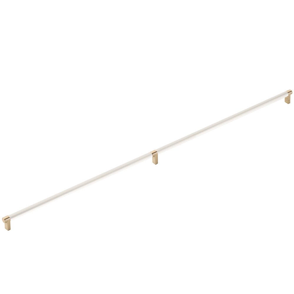 36" Centers Appliance Pull Rectangular Stem in Satin Brass And Smooth Bar in Satin Nickel