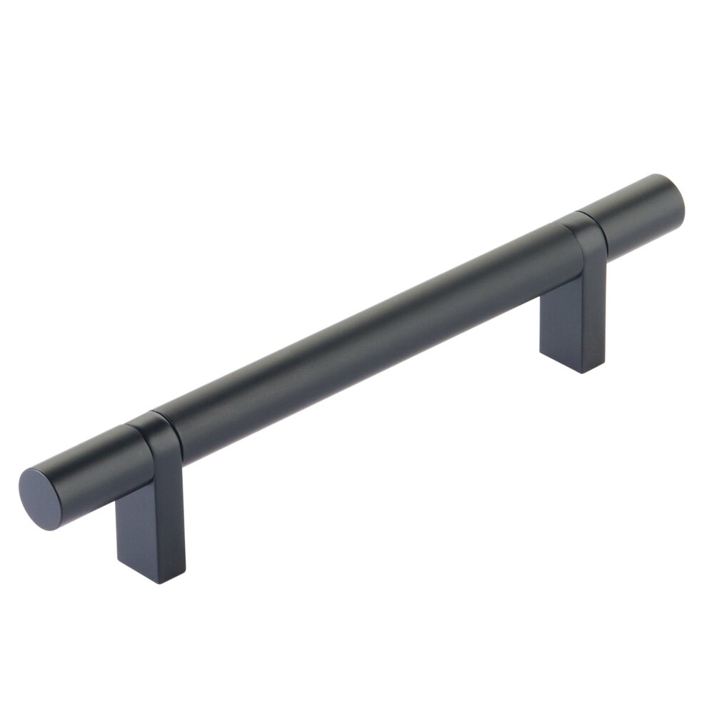 5" Centers Rectangular Bar Stem In Flat Black And Smooth Bar In Flat Black