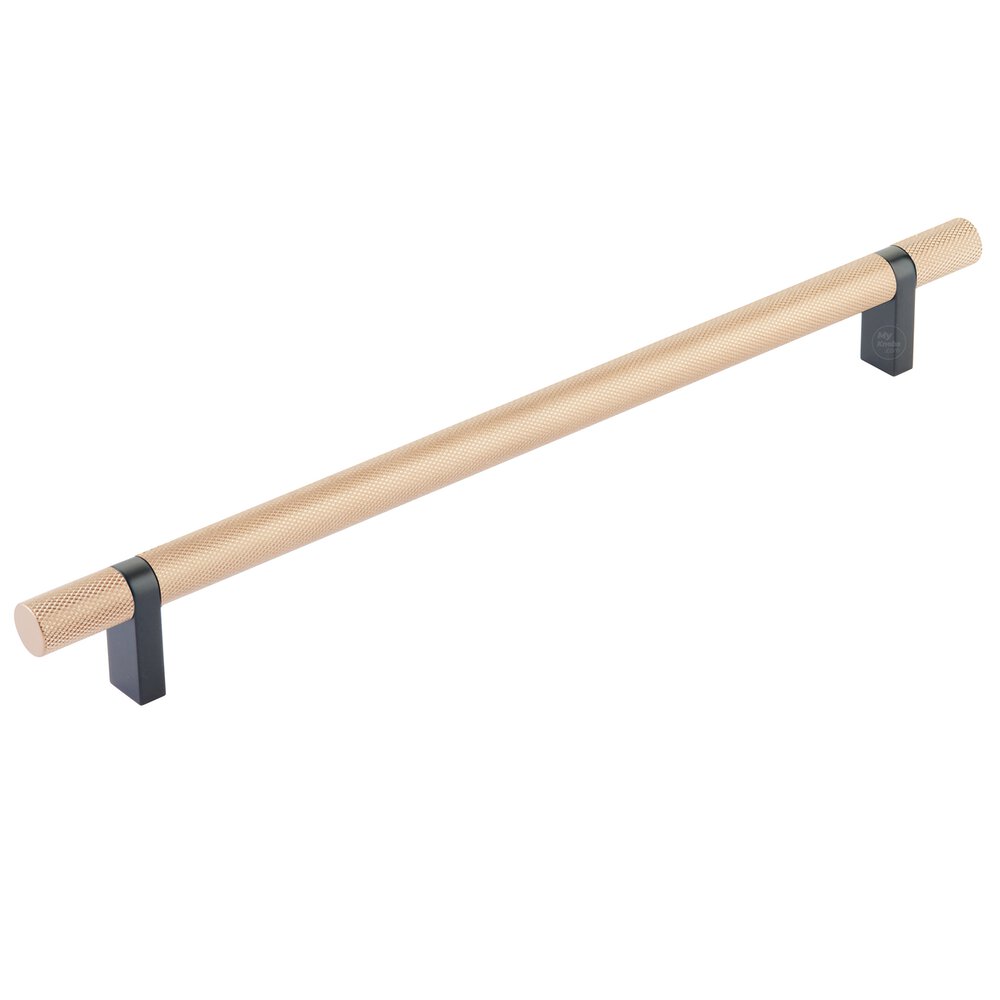 10" Centers Rectangular Bar Stem In Oil Rubbed Bronze And Knurled Bar In Satin Copper