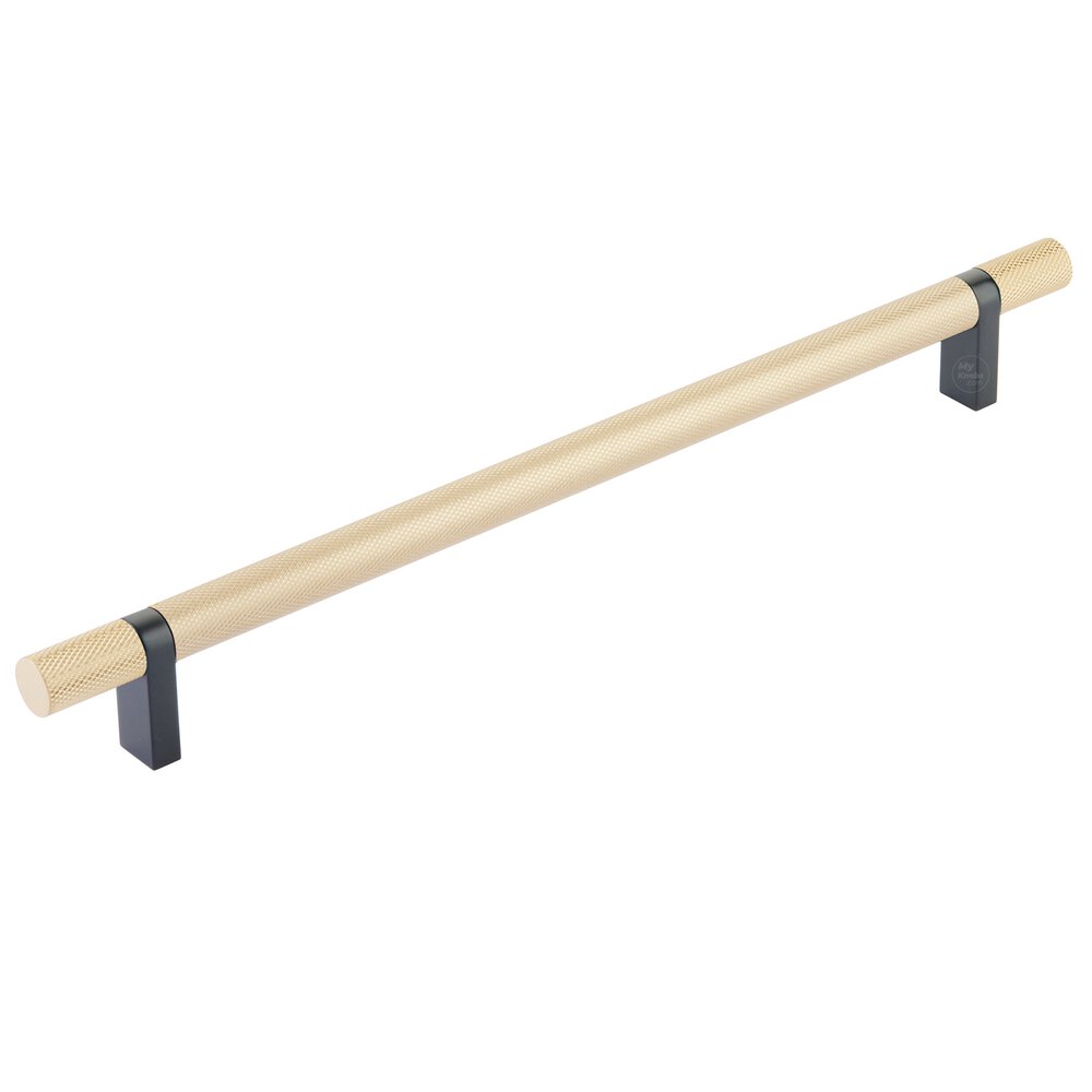 10" Centers Rectangular Bar Stem In Oil Rubbed Bronze And Knurled Bar In Satin Brass