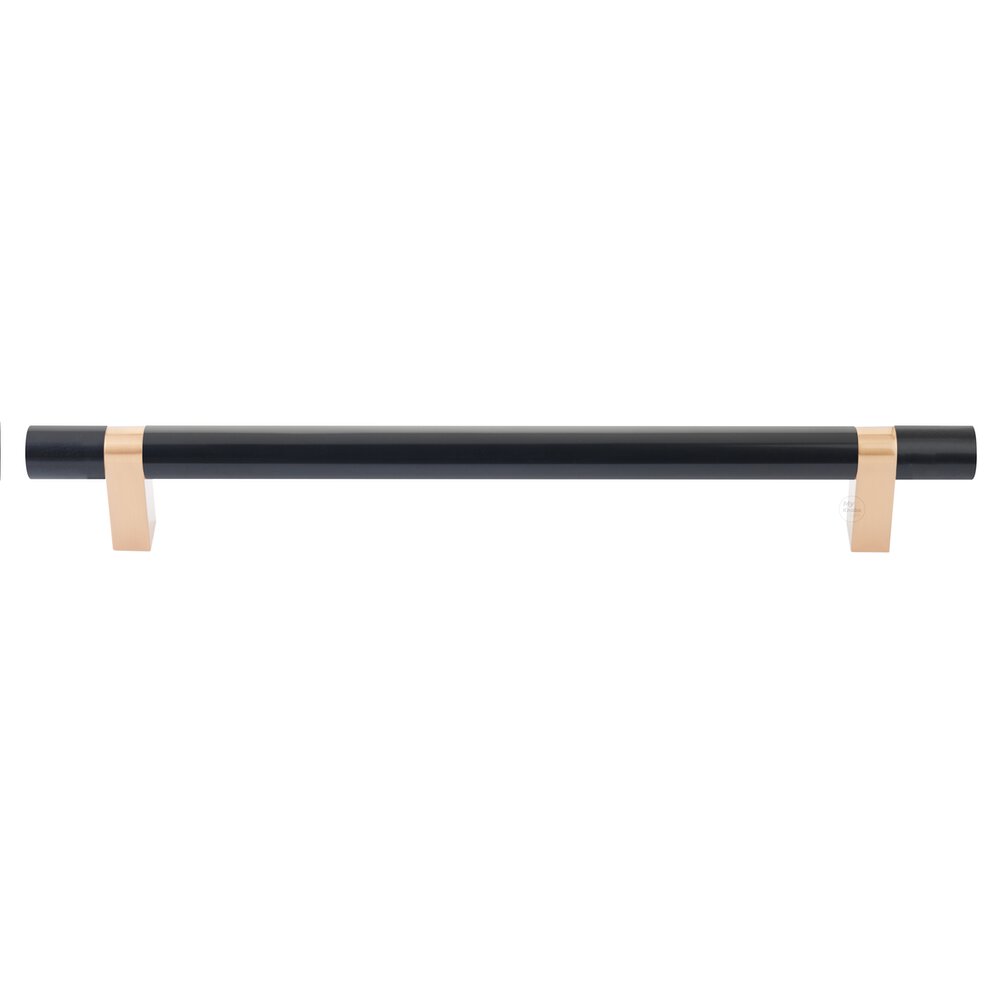 12" Centers Appliance Pull Rectangular Bar Stem In Satin Copper And Smooth Bar In Oil Rubbed Bronze