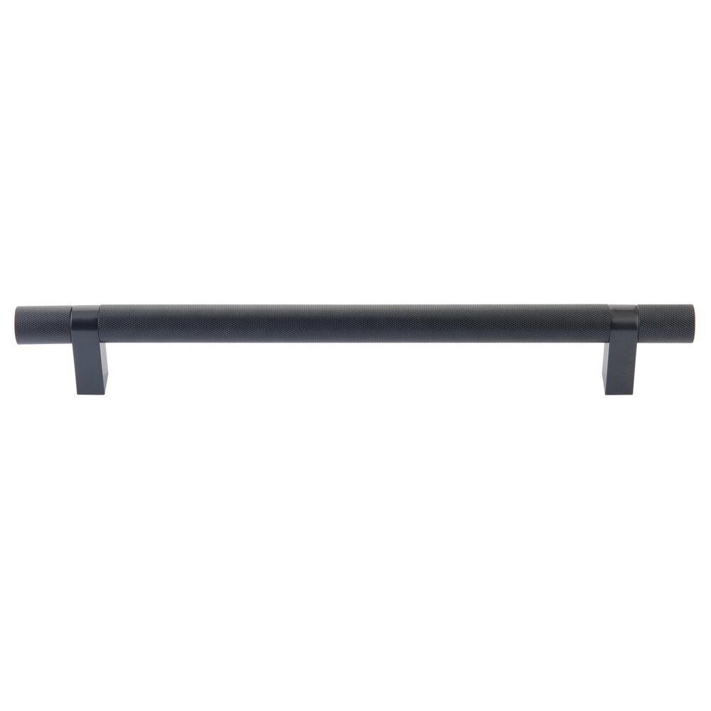 12" Centers Appliance Pull Rectangular Bar Stem In Oil Rubbed Bronze And Knurled Bar In Oil Rubbed Bronze