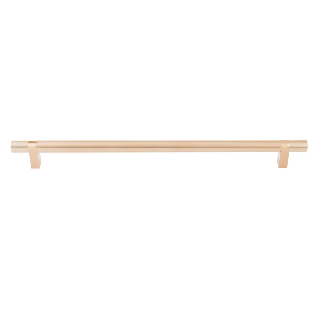 18" Centers Appliance Pull Rectangular Bar Stem In Satin Copper And Smooth Bar In Satin Copper