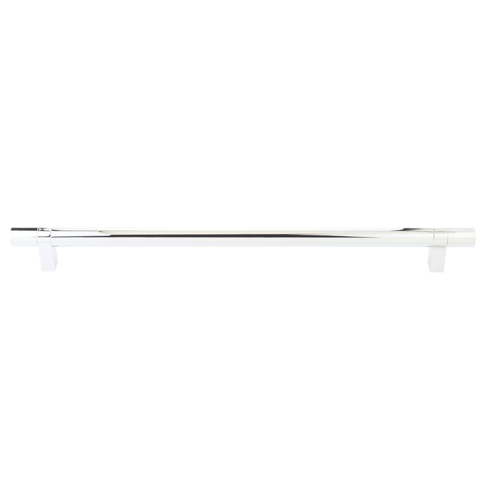18" Centers Appliance Pull Rectangular Bar Stem In Polished Chrome And Smooth Bar In Polished Chrome
