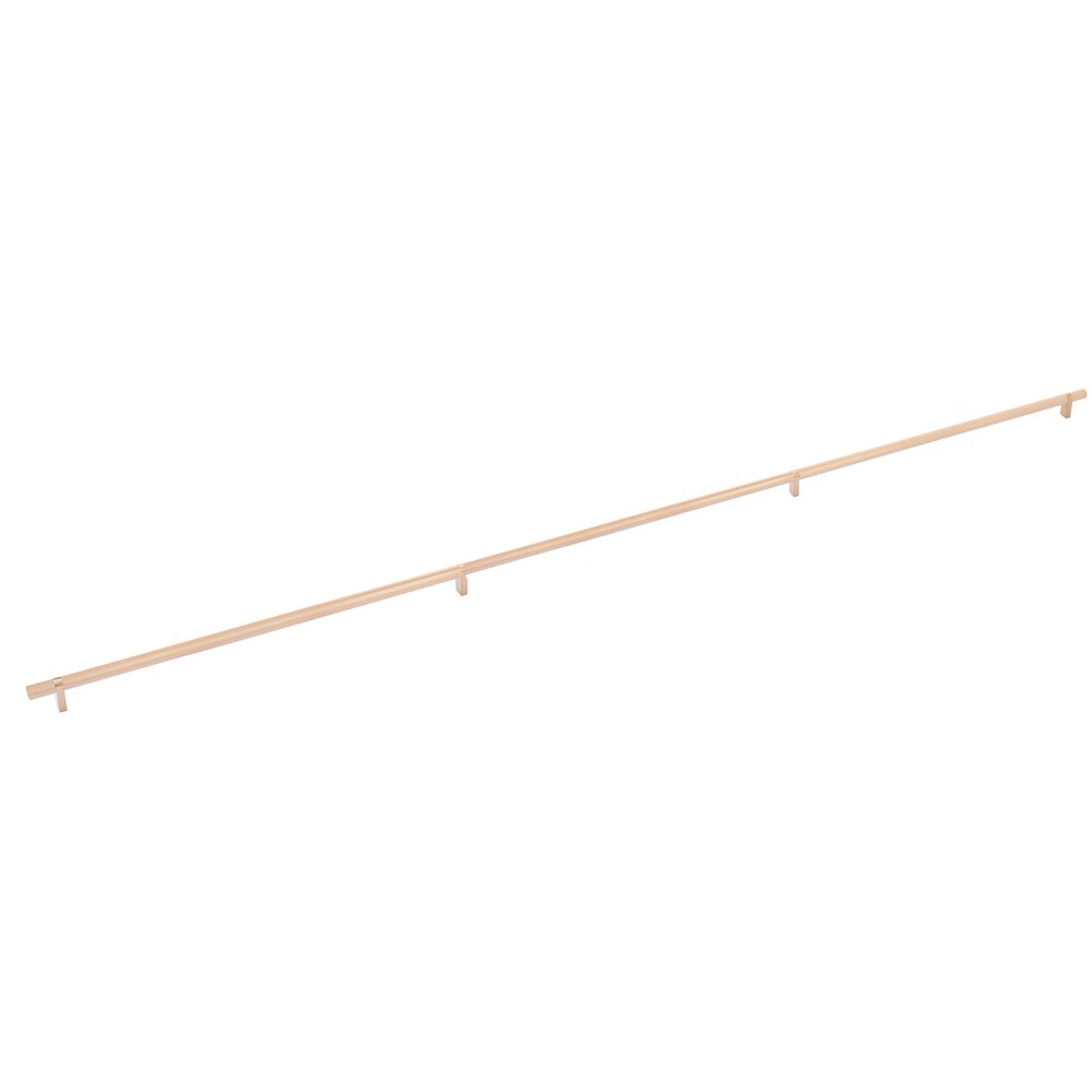 54" Centers Appliance Pull Rectangular Bar Stem In Satin Copper And Knurled Bar In Satin Copper