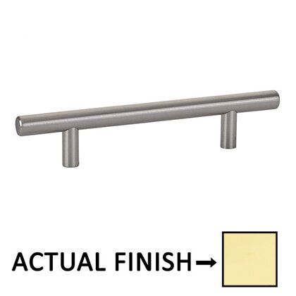 3 1/2" Centers Bar Pull in Unlacquered Brass