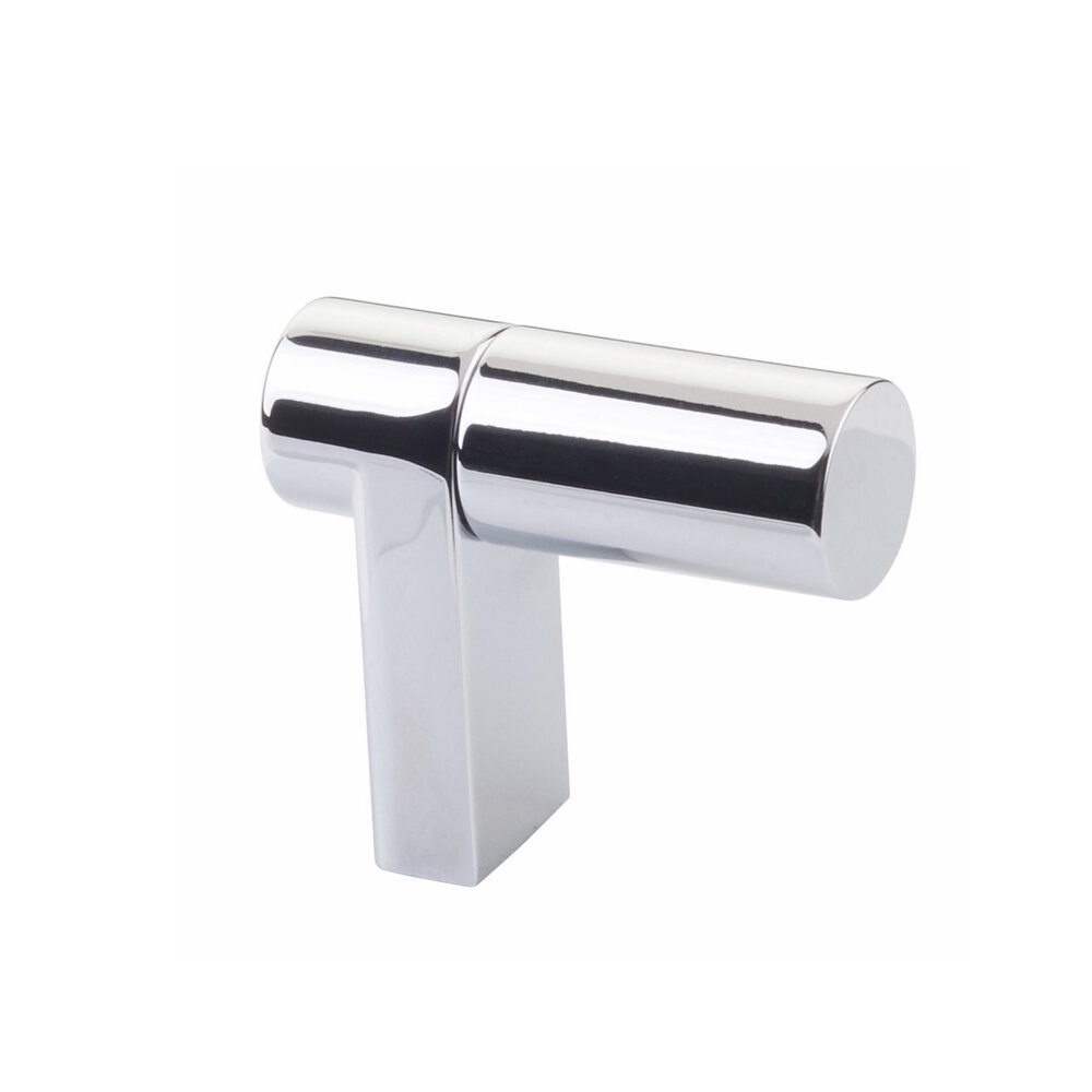 Cabinet Finger Pull 1-1/2" Overall In Polished Chrome And Smooth Bar In Polished Chrome
