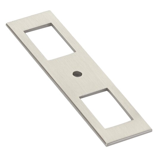 4" Long Backplate for Knob in Satin Nickel