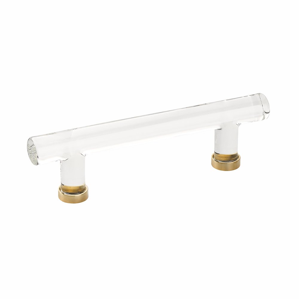 4" Centers Bar Pull in Unlacquered Brass