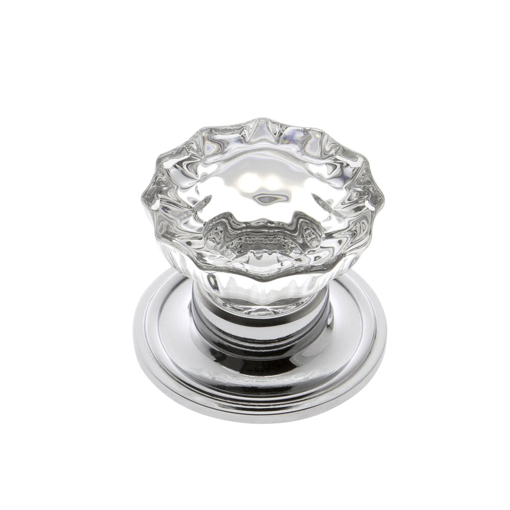 Versailles Crystal 1-3/8" Knob with Georgetown Rosette in Bright Chrome