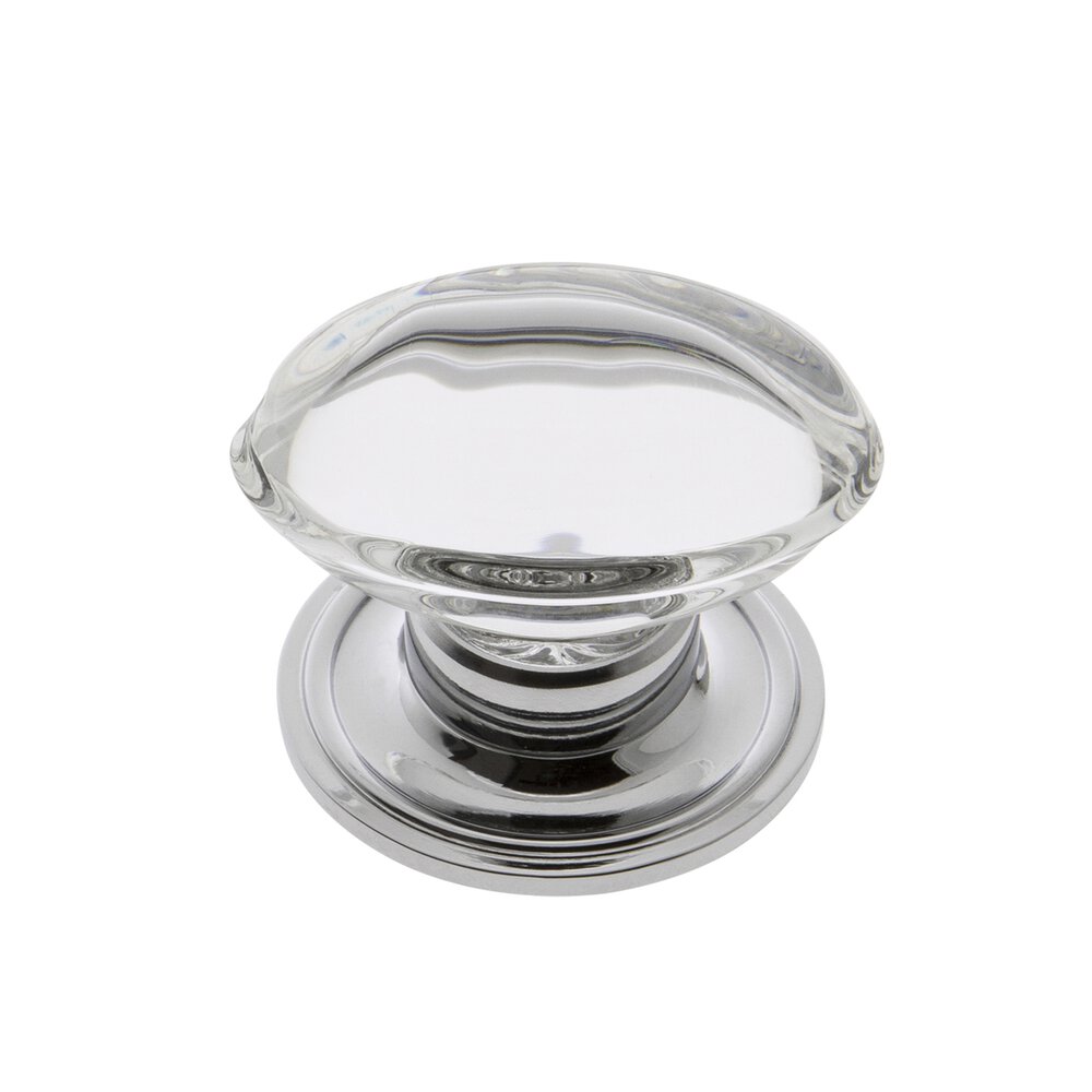 Provence Crystal 1-3/4" Knob with Georgetown Rosette in Bright Chrome