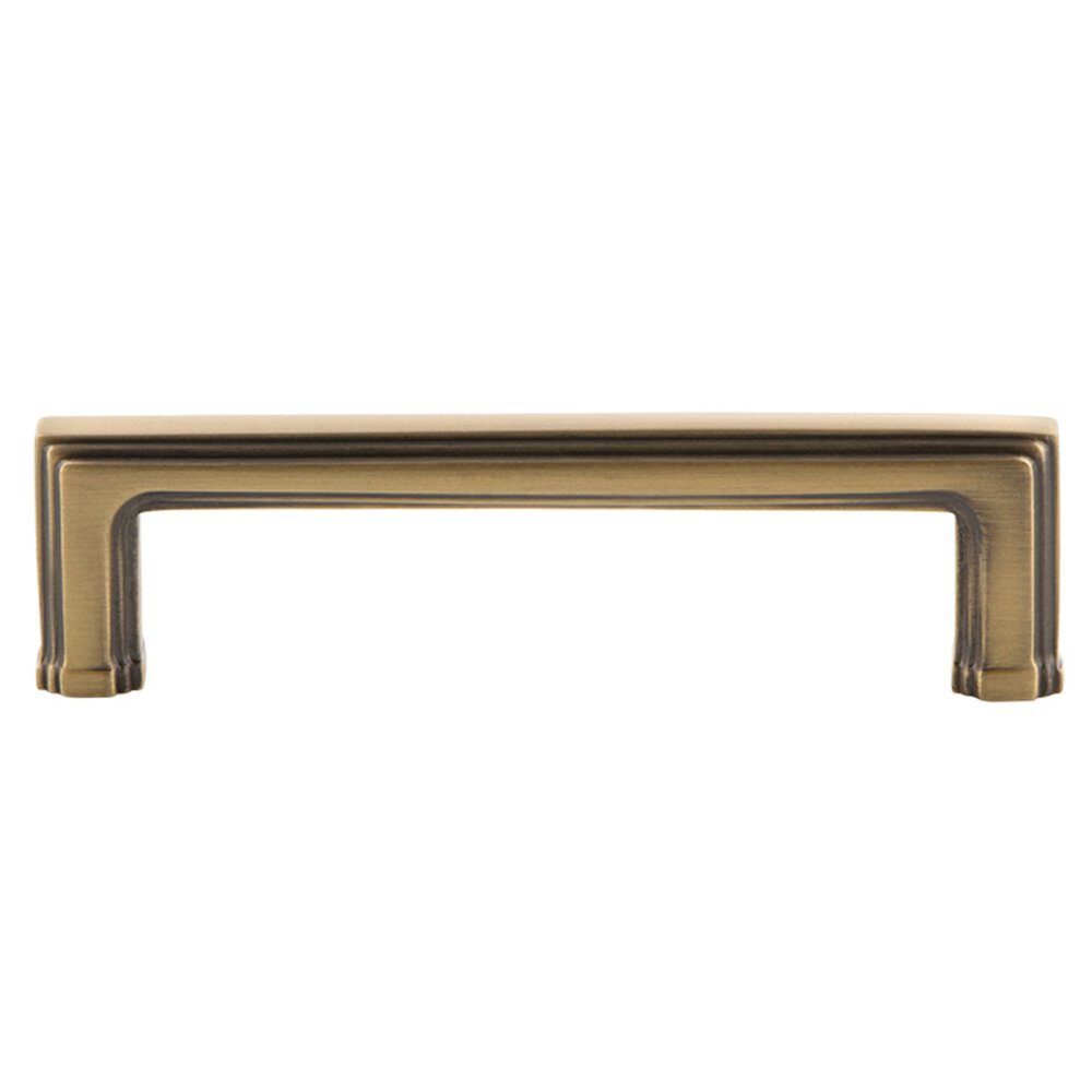 Carre 4" Centers Pull in Vintage Brass