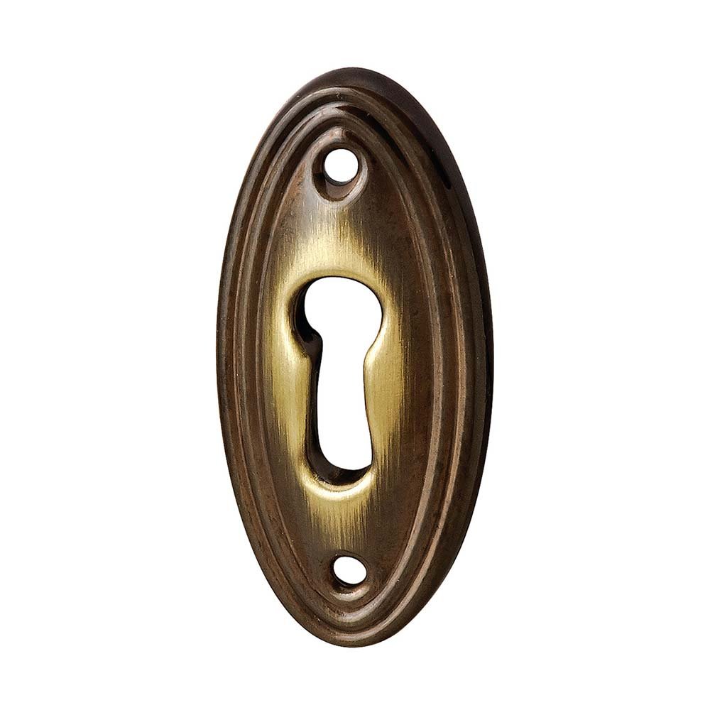 1 7/8" x 7/8" Oval Key Hole in Bronzed and Brushed