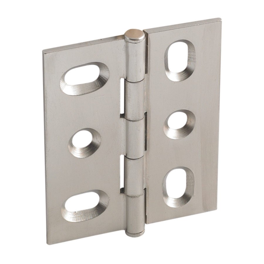 Mortised Decorative Butt Hinge with Button Finial in Brushed Nickel