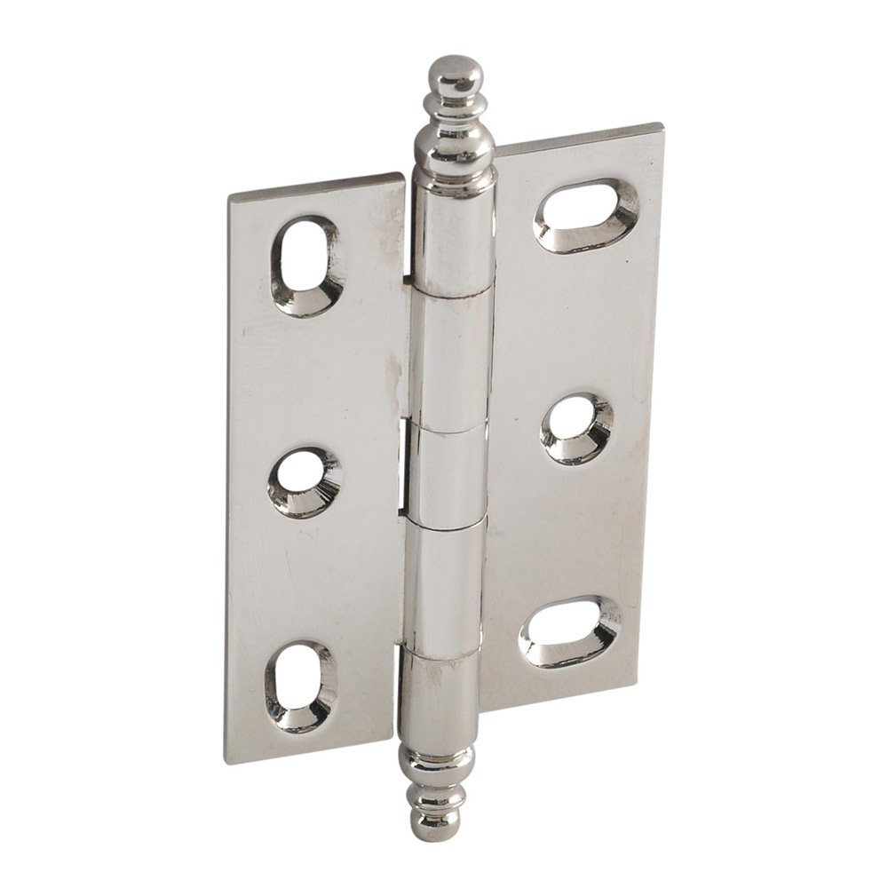 Mortised Decorative Butt Hinge with Minaret Finial in Polished Nickel