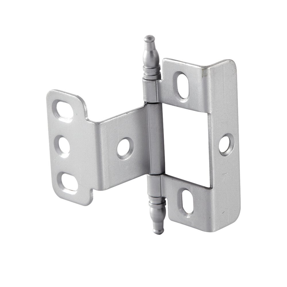 Full Wrap Non-Mortise Decorative Butt Hinge with Minaret Finial in Satin Chrome