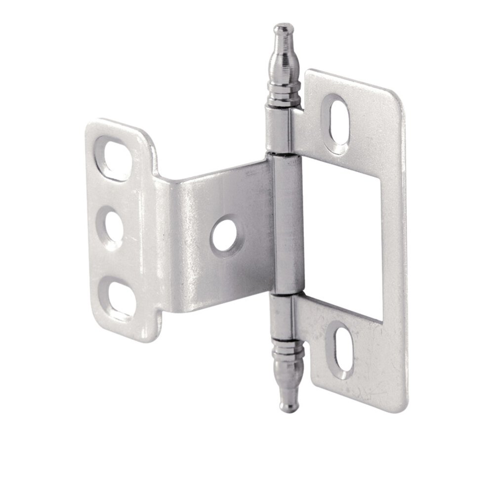 Partial Wrap Non-Mortise Decorative Butt Hinge with Minaret Finial in Matte Nickel