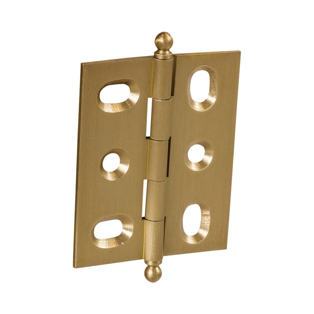 Mortised Decorative Butt Hinge with Ball Finial in Brushed Brass