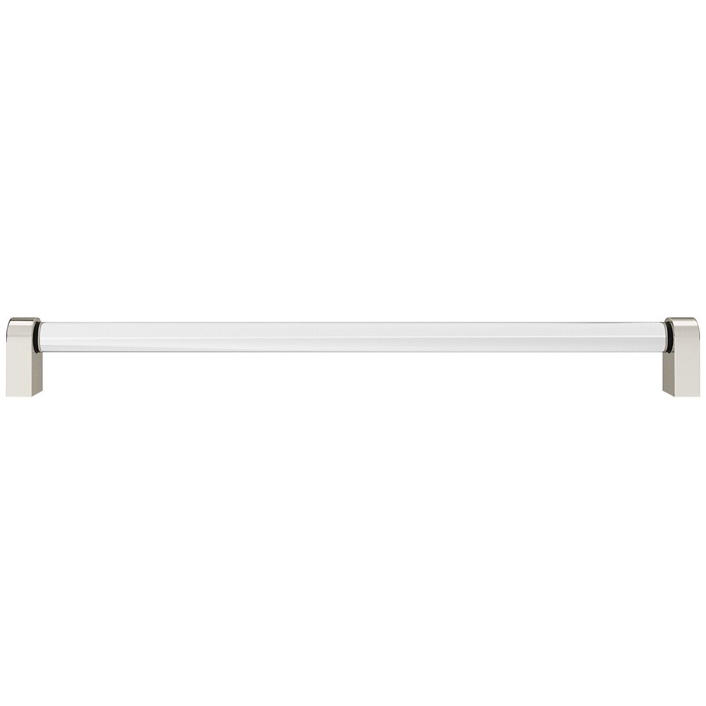 18" (457mm) Centers Appliance Pull in Polished Nickel and Clear Acrylic