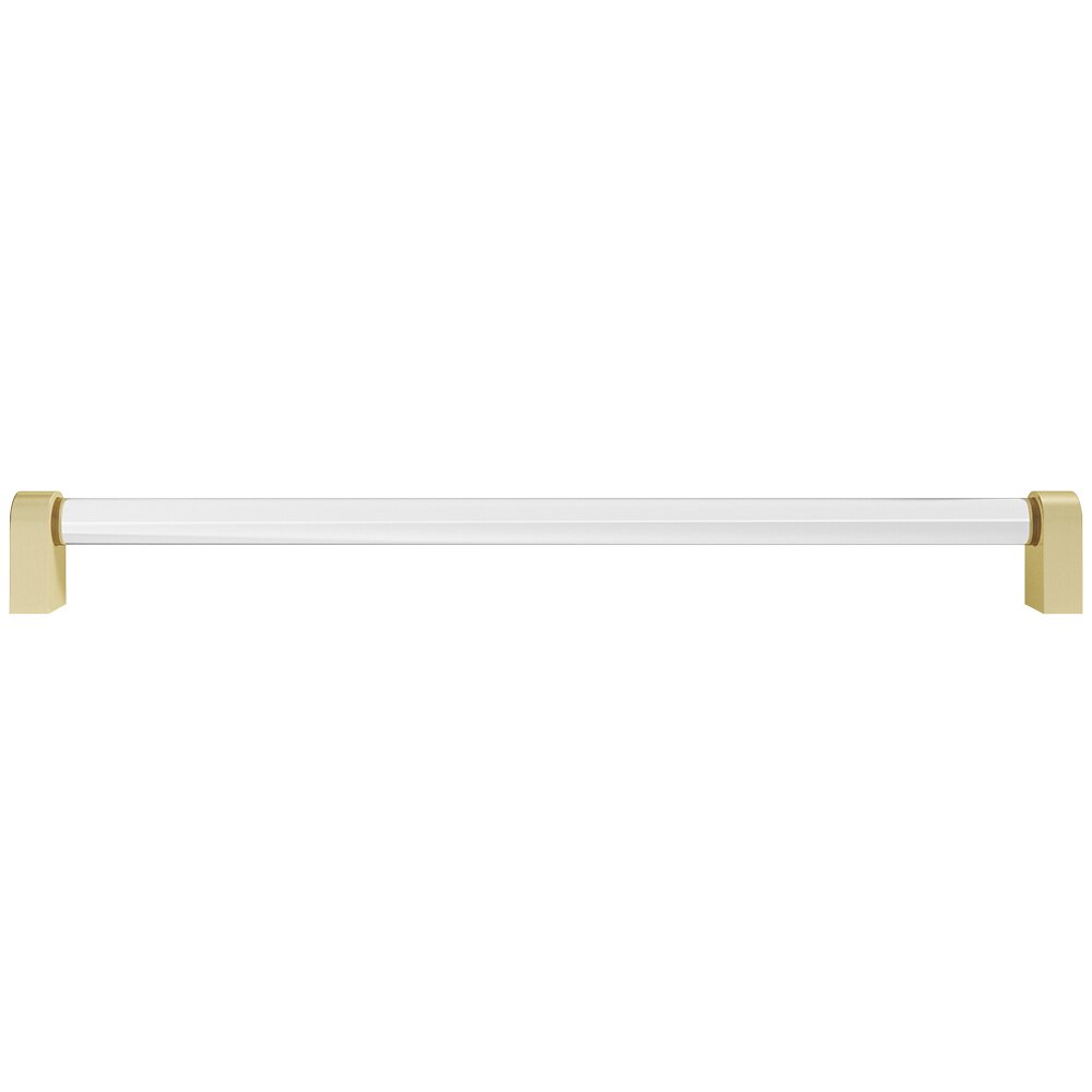 18" (457mm) Centers Appliance Pull in Satin Brass and Clear Acrylic