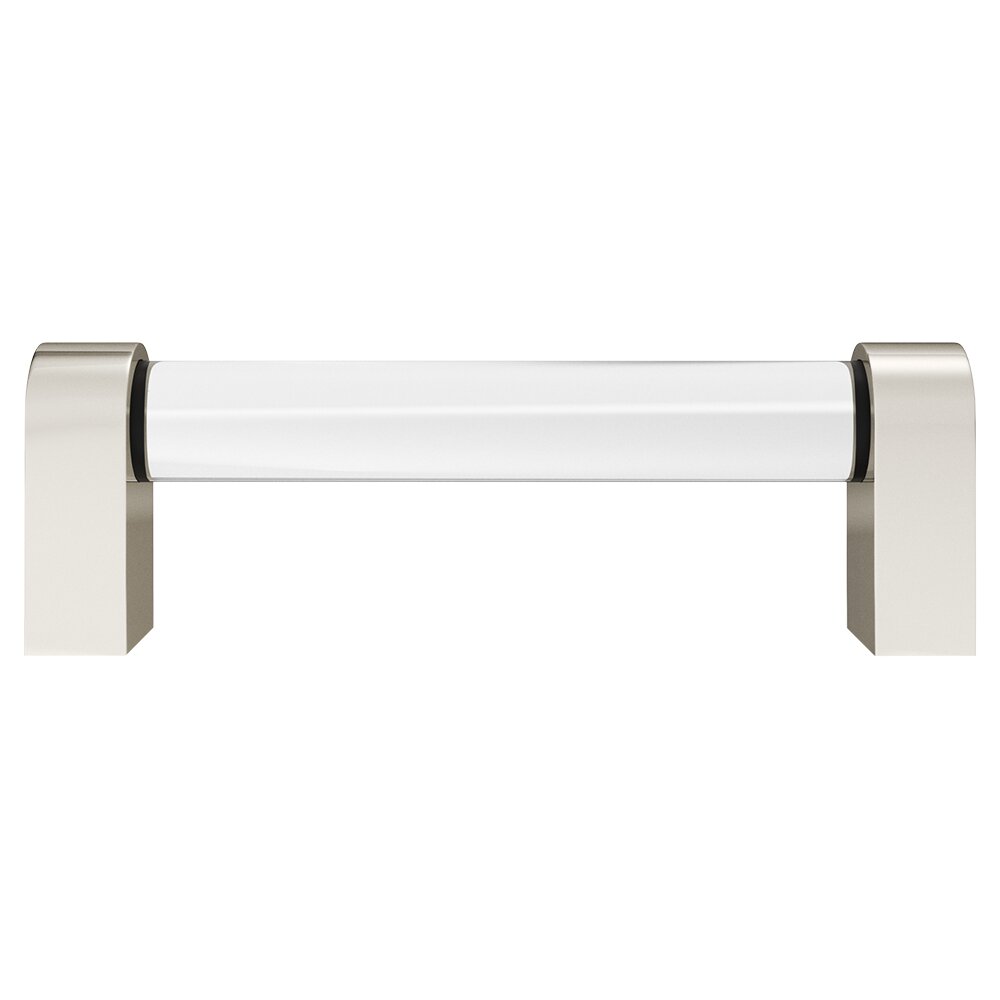 3-3/4" (96mm) Centers Cabinet Pull in in Polished Nickel and Clear Acrylic