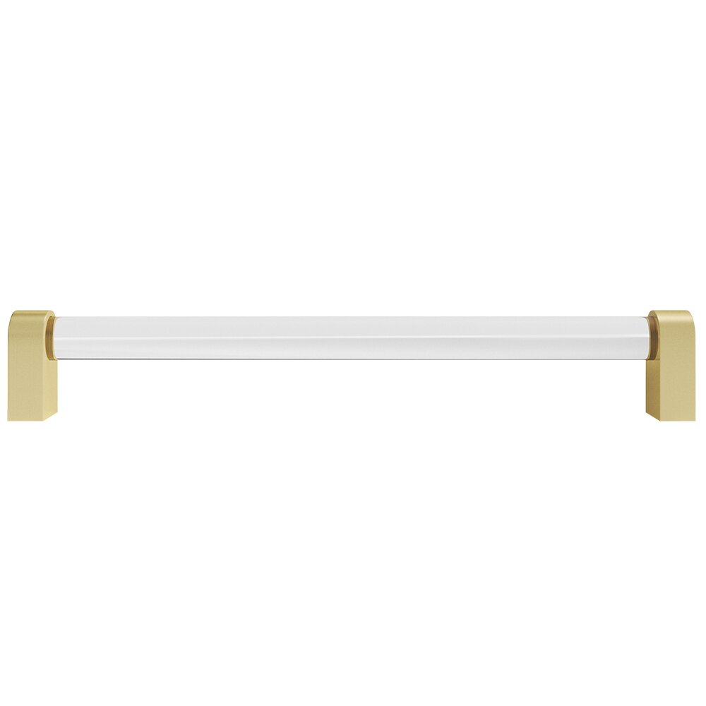 8" (203mm) Centers Cabinet Pull in in Satin Brass and Clear Acrylic
