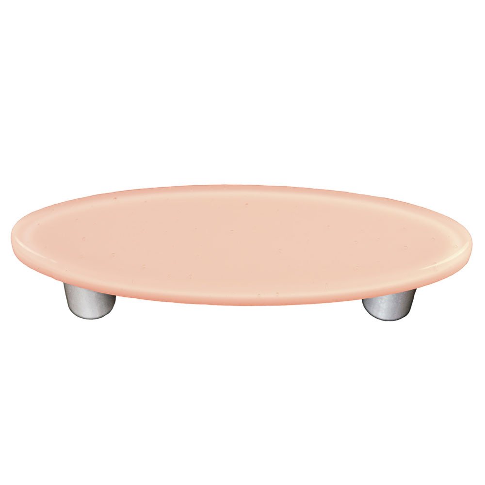 3" Centers Oval Handle in Petal Pink with Black base
