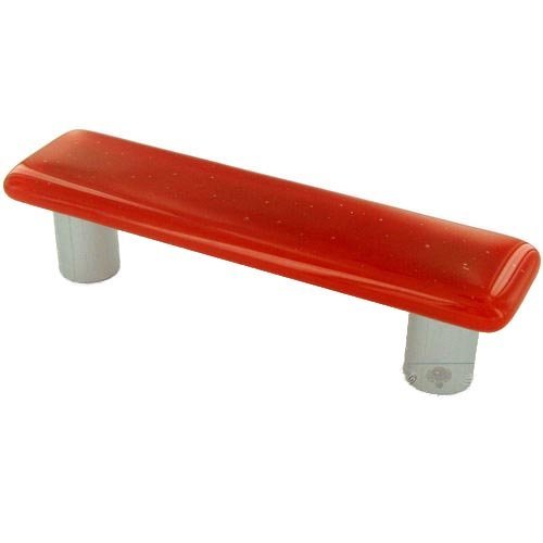 3" Centers Handle in Tomato Red with Aluminum base