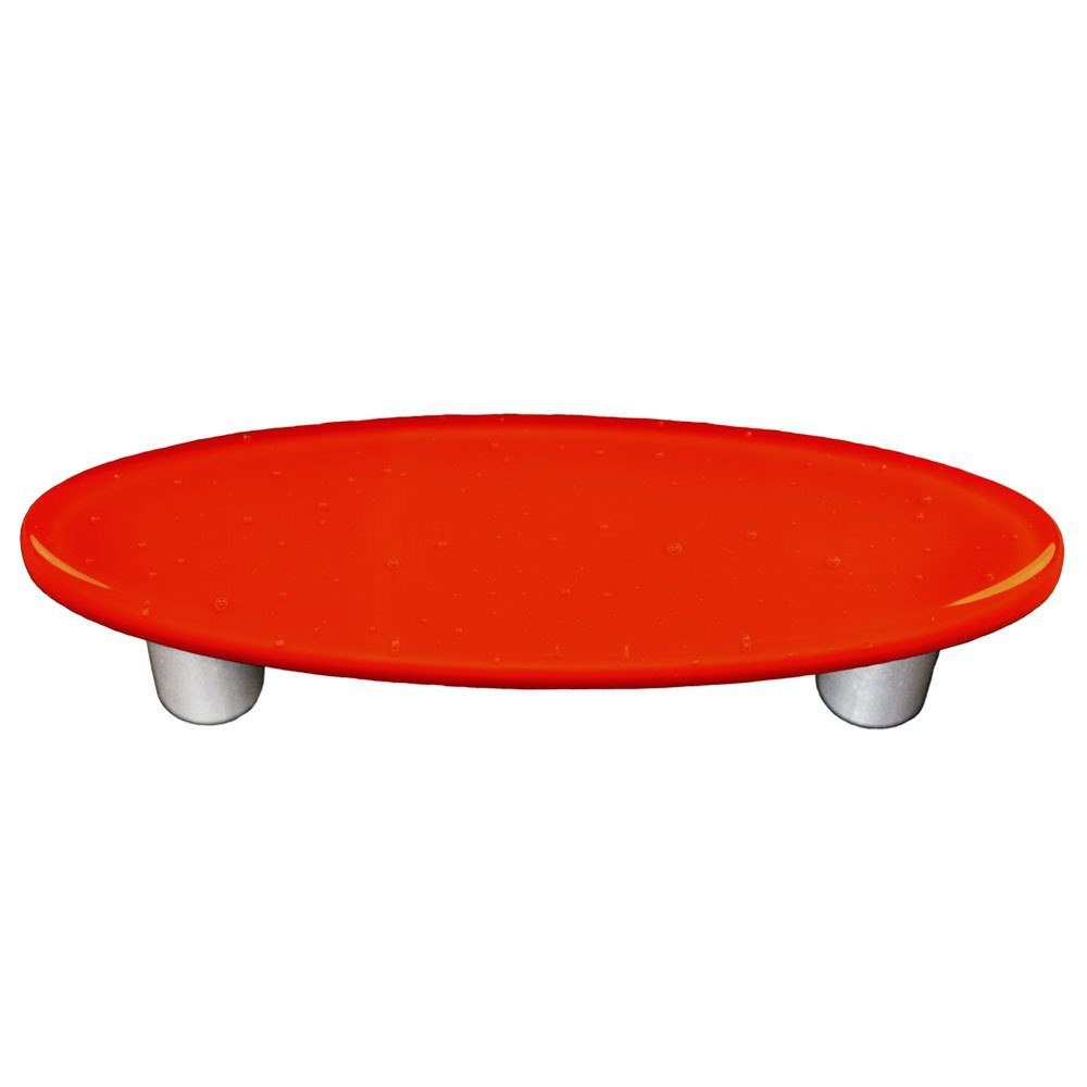 3" Centers Oval Handle in Tomato Red with Aluminum base