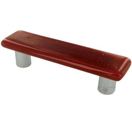 3" Centers Handle in Brick Red with Aluminum base