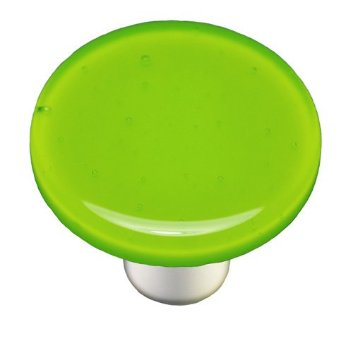 1 1/2" Diameter Knob in Spring Green Opal with Aluminum base