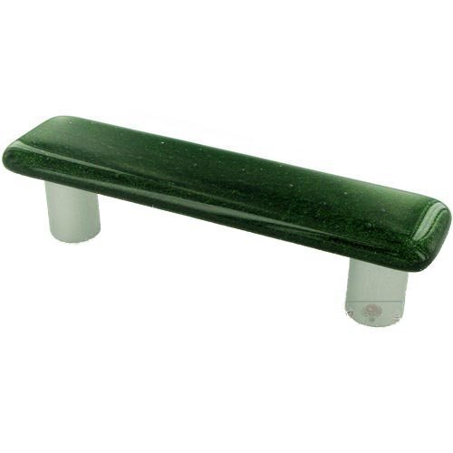 3" Centers Handle in Light Metallic Green with Aluminum base