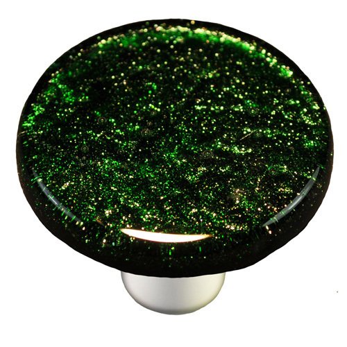 1 1/2" Diameter Knob in Metallic Green with Black base