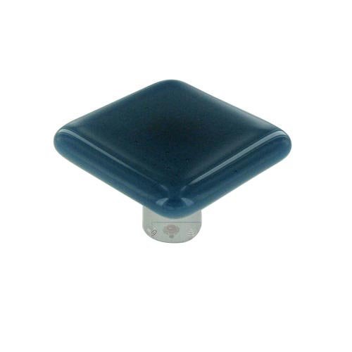 1 1/2" Knob in Steel Blue with Aluminum base