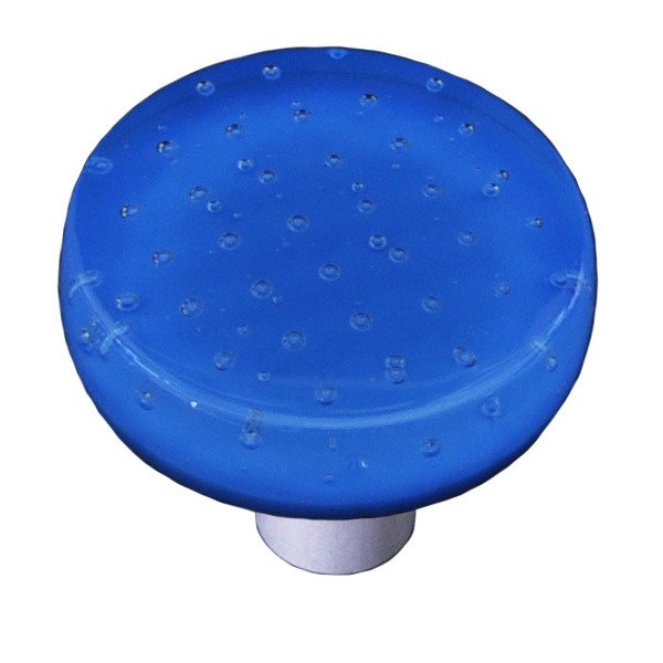 1 1/2" Diameter Knob in Egyptian Blue with Aluminum base