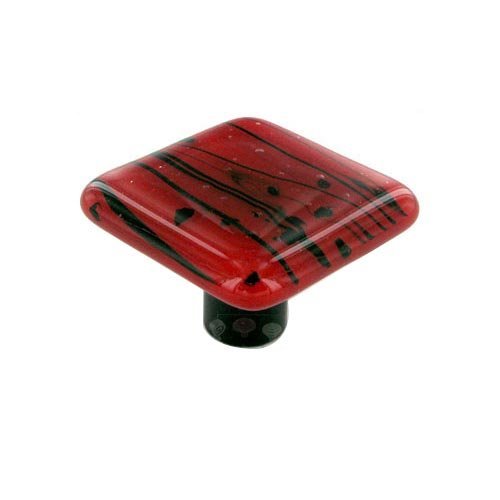 1 1/2" Knob in Red & Black with Aluminum base