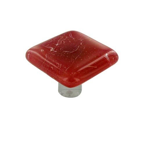 1 1/2" Knob in Fractures Brick Red with Black base