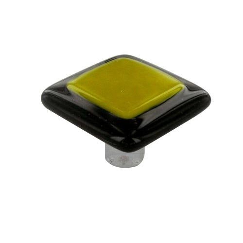 1 1/2" Knob in Black Border & Sunflower Yellow with Black base