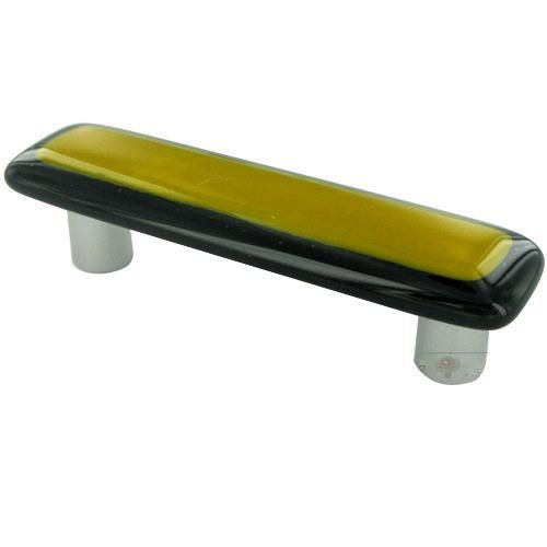 3" Centers Handle in Black Border & Sunflower Yellow with Aluminum base