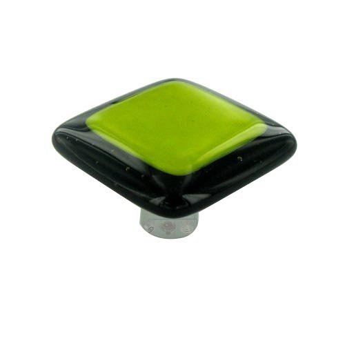 1 1/2" Knob in Black Border & Spring Green with Aluminum base