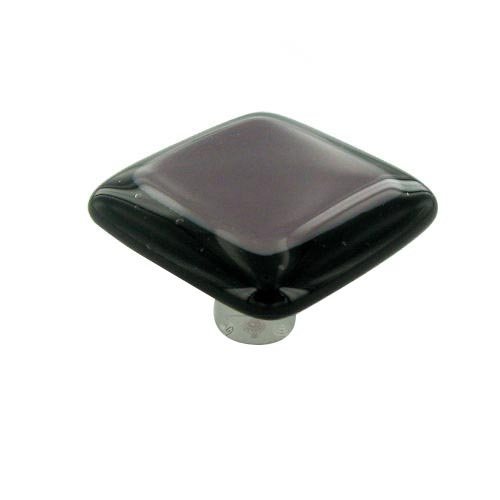 1 1/2" Knob in Black Border & Dusty Lilac with Aluminum base