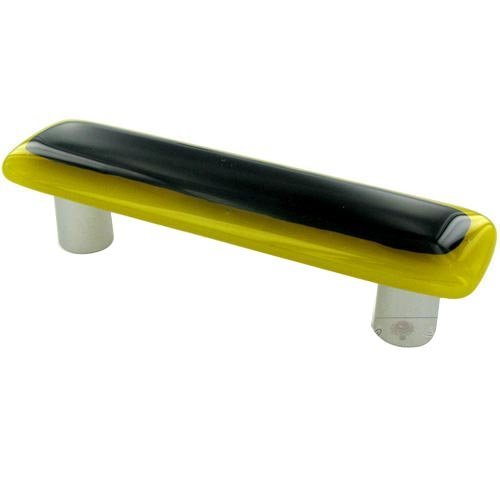 3" Centers Handle in Sunflower Yellow Border & Black with Aluminum base