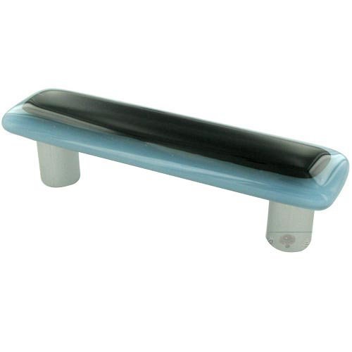 3" Centers Handle in Powder Blue Border & Black with Aluminum base