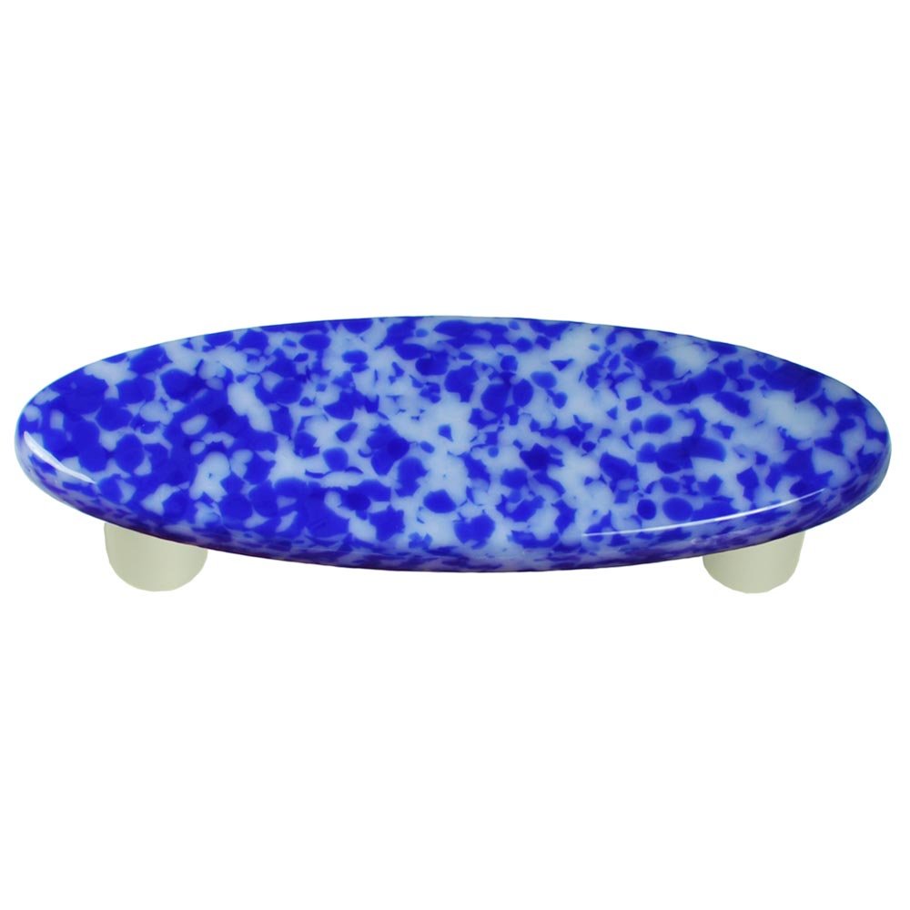 3" Centers Handle in Cobalt Blue & White with Aluminum base